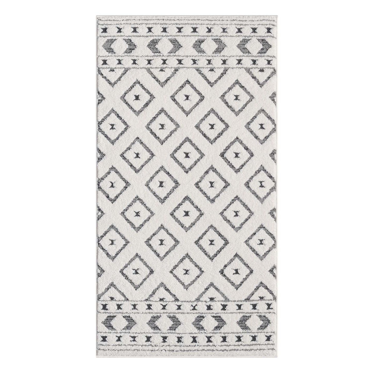 Tapis NALA à motifs relief Berbère - Crème et Gris