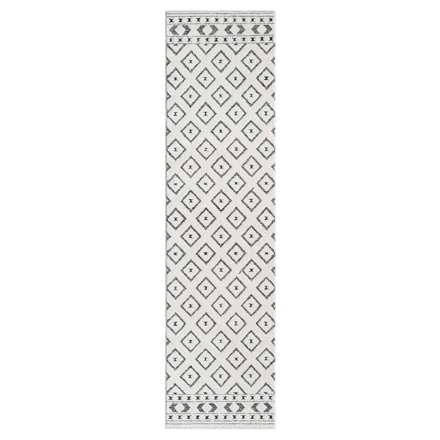 Tapis NALA à motifs relief Berbère - Crème et Gris