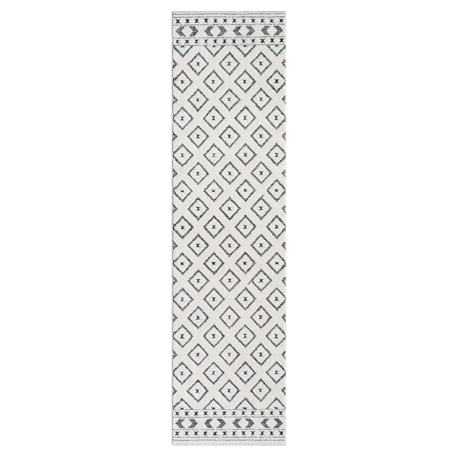 Tapis de couloir à motifs en relief - NALA Gris – STUDIO DECO