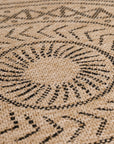 Tapis Naturel aspect jute motifs géométrique Beige et Noir – STUDIO DECO