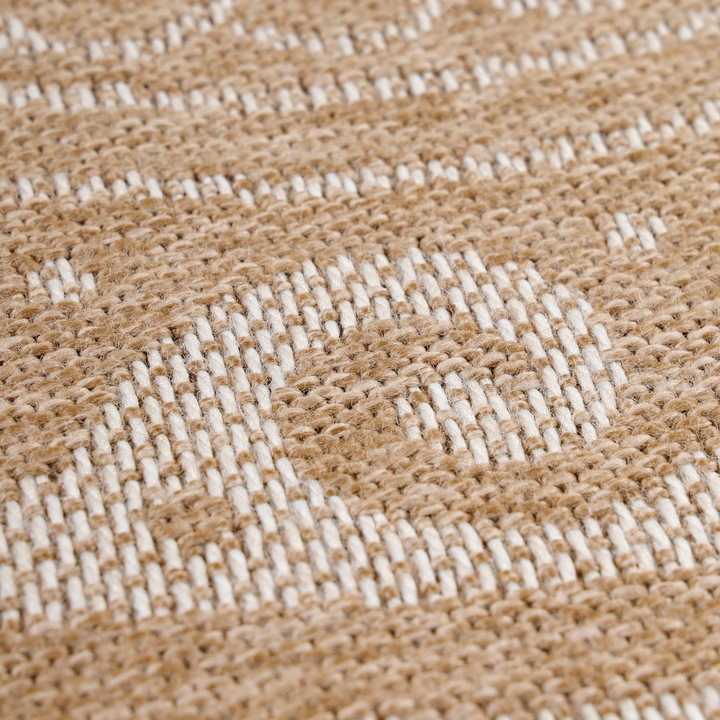 Tapis rond Naturel aspect jute Motif Beige Crème