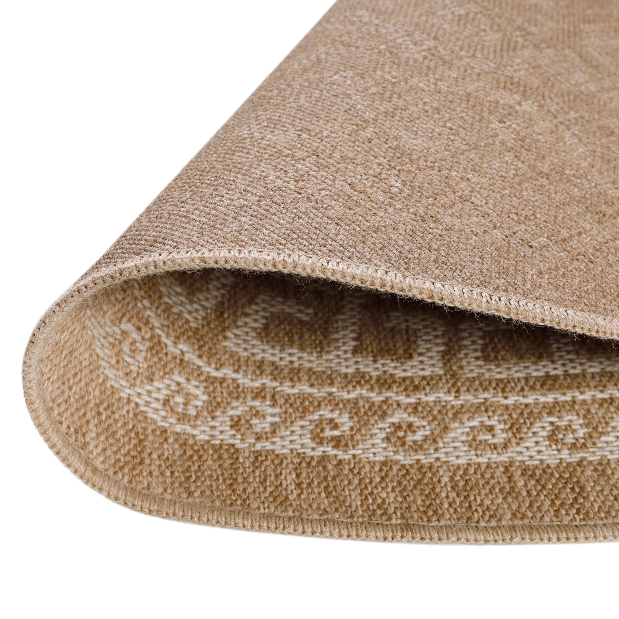 Tapis rond Naturel aspect jute Motif Beige Crème – STUDIO DECO