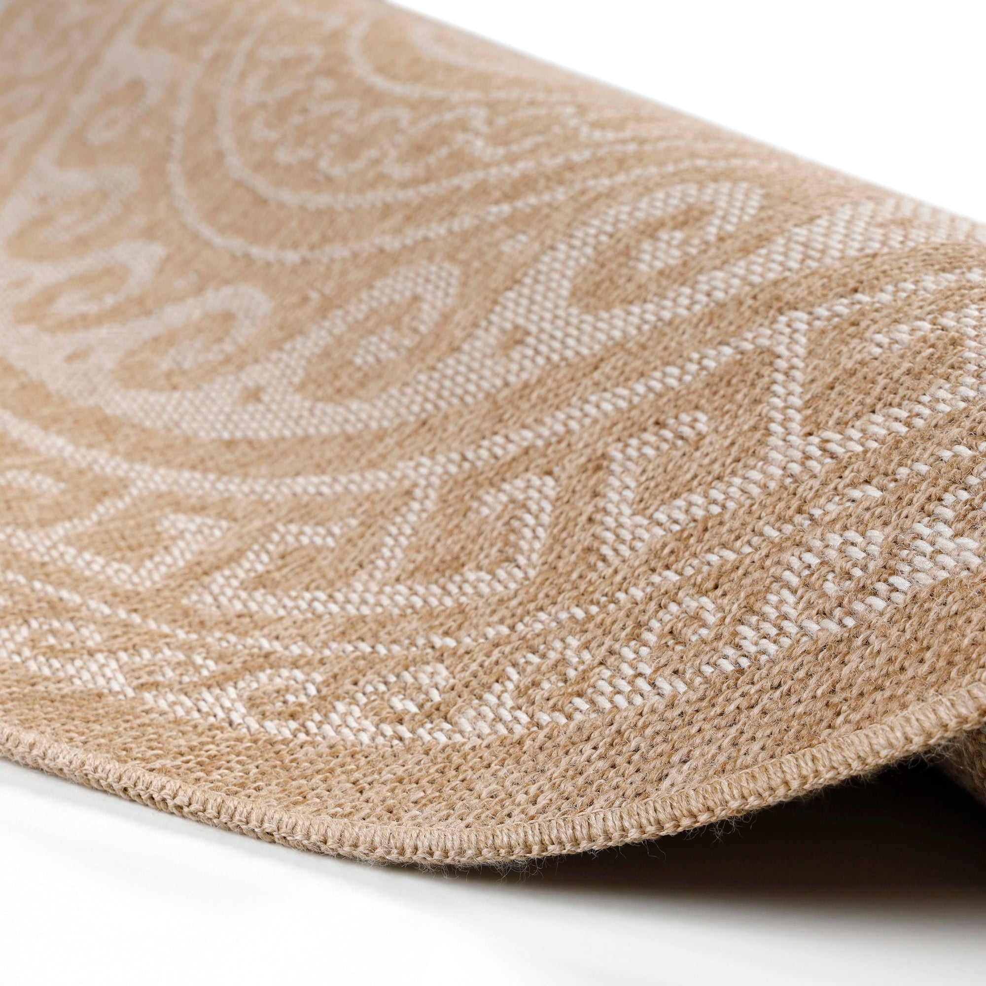 Tapis rond Naturel aspect jute Motif Beige Crème – STUDIO DECO