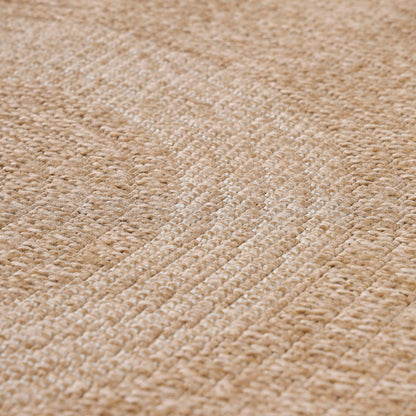 Tapis rond Naturel aspect jute Beige Crème