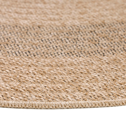 Tapis rond Naturel aspect jute Beige Gris