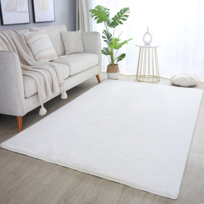 Tapis fausse Fourrure toucher doux - Crème