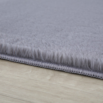 Tapis fausse Fourrure toucher doux - Gris