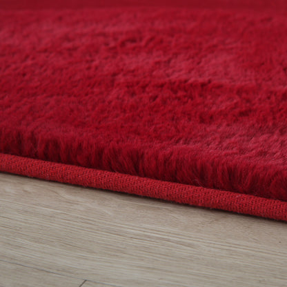 Tapis fausse Fourrure toucher doux - Rouge