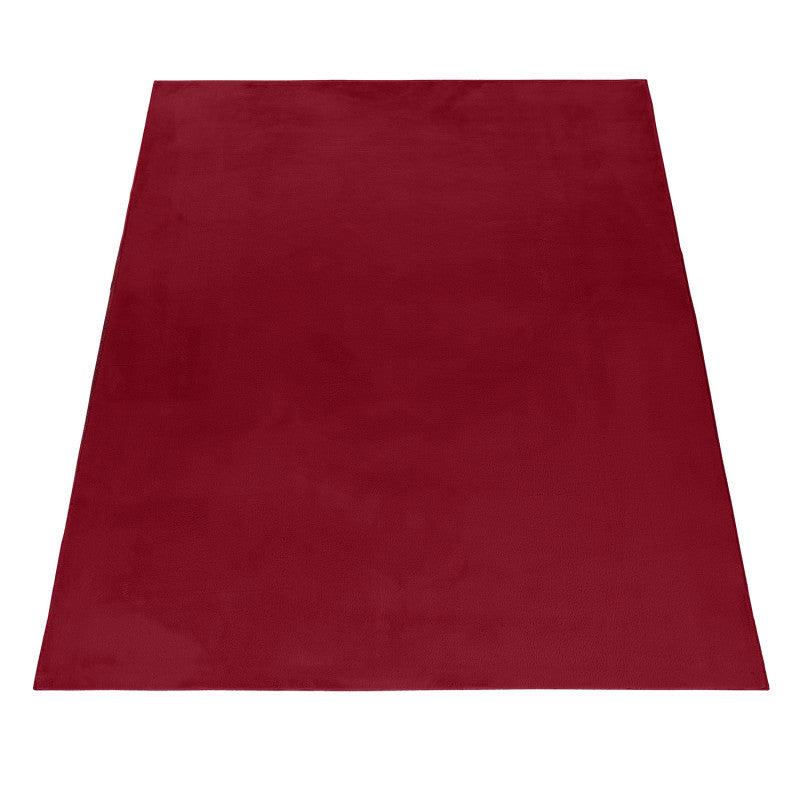 Tapis fausse Fourrure toucher doux - Rouge