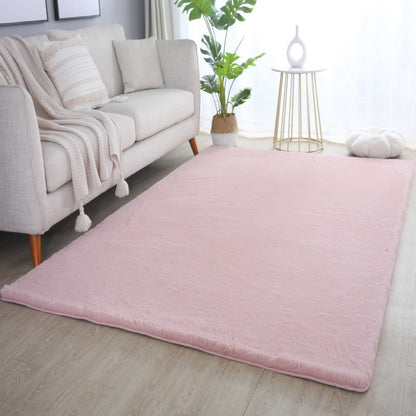 Tapis fausse Fourrure toucher doux - Rose