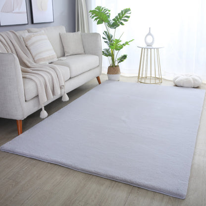 Tapis fausse Fourrure toucher doux - Gris Clair