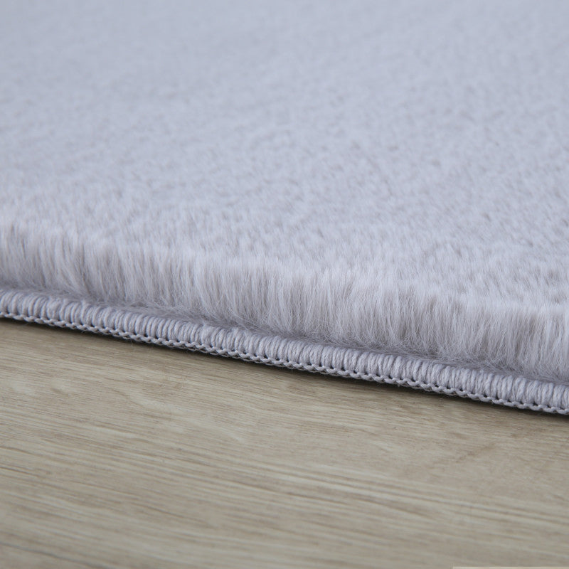 Tapis fausse Fourrure toucher doux - Gris Clair