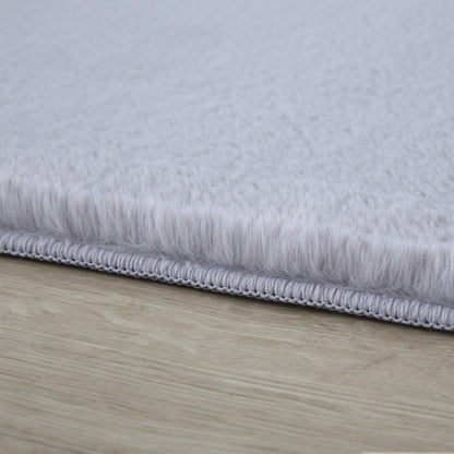 Tapis fausse Fourrure toucher doux - Gris Clair