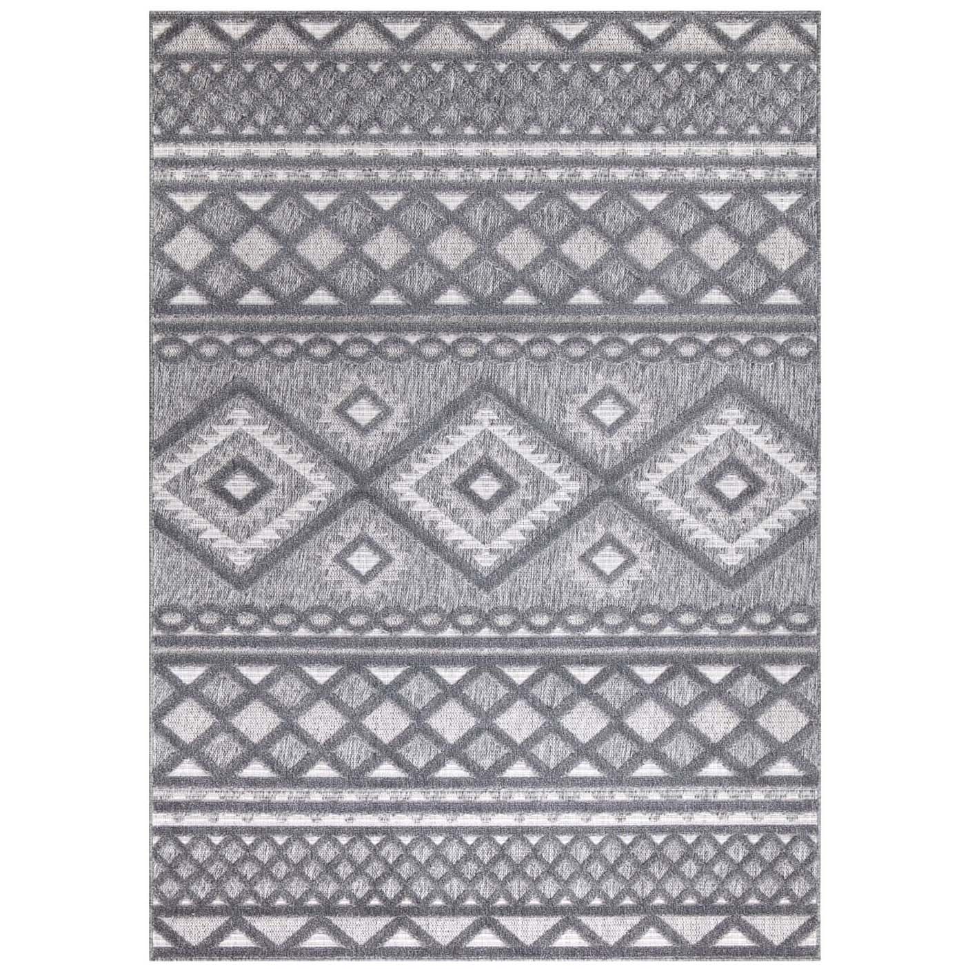 Tapis Intérieur/Extérieur à motif relief vintage Anthracite – STUDIO DECO