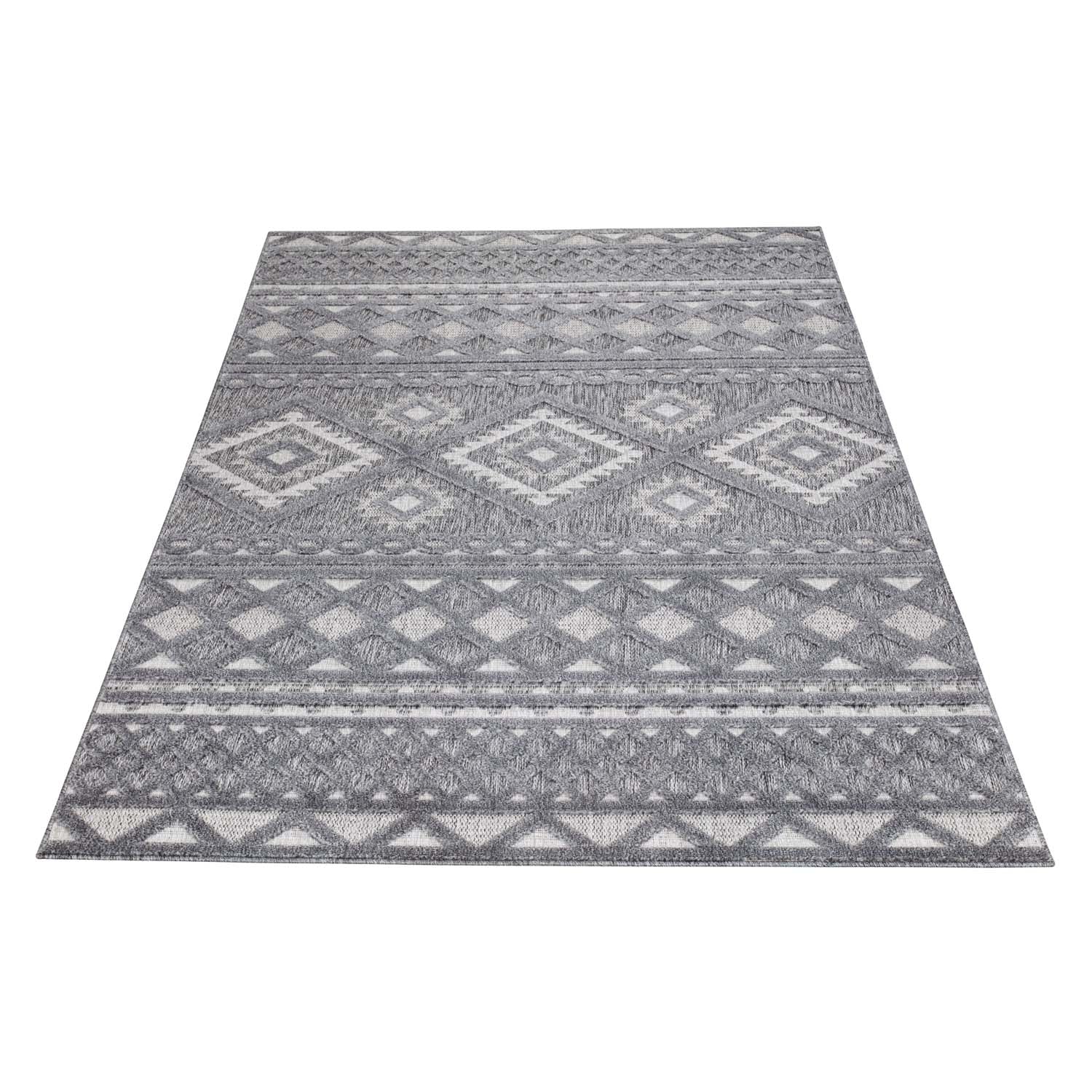 Tapis Intérieur/Extérieur à motif relief vintage Anthracite – STUDIO DECO