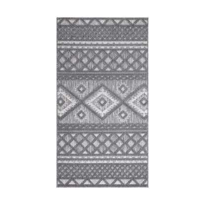 Tapis Intérieur/Extérieur à motif relief vintage Anthracite