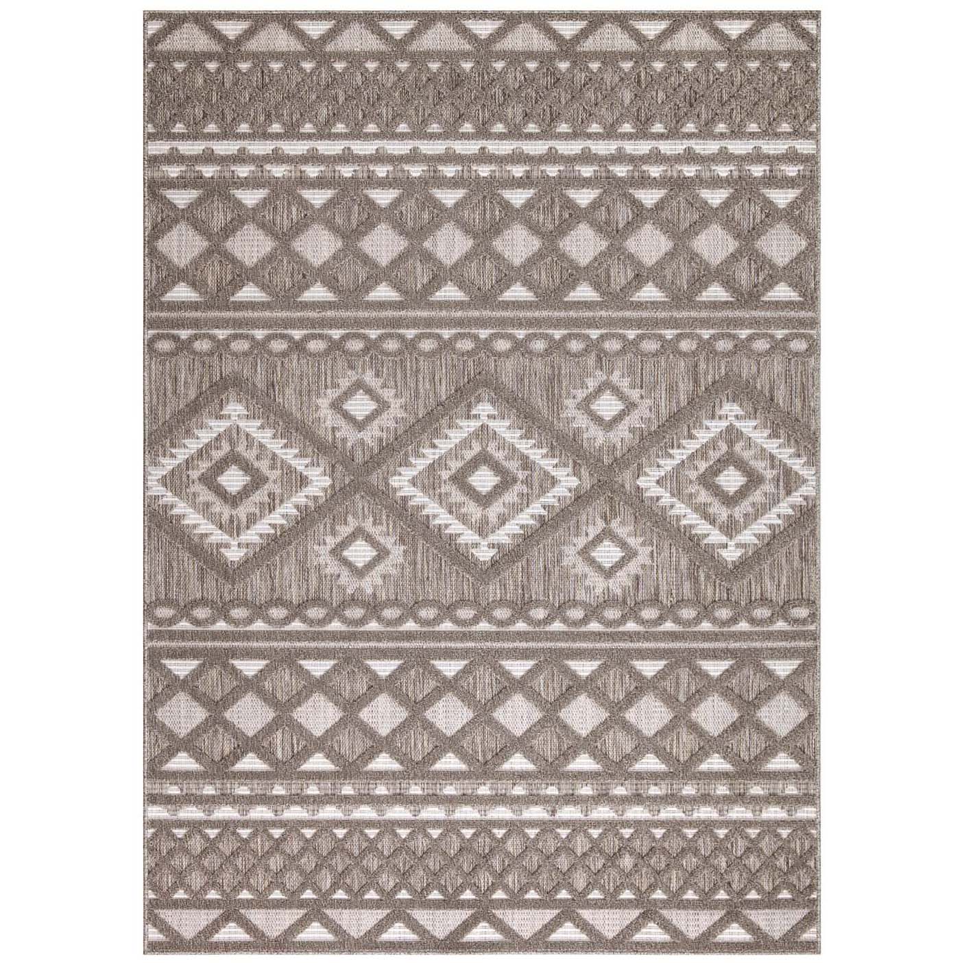 Tapis Intérieur/Extérieur à motif relief vintage Marron – STUDIO DECO