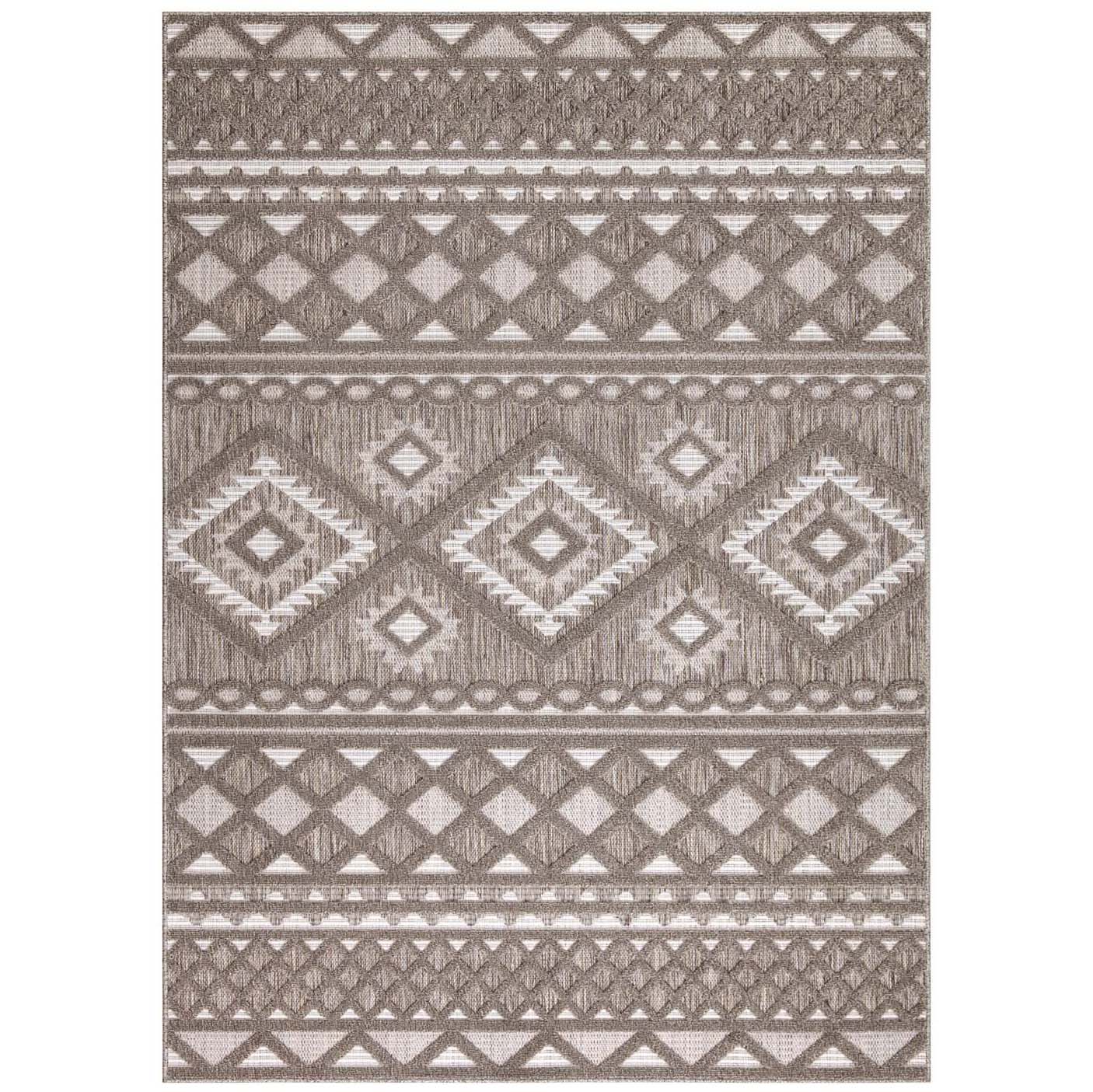 Tapis Intérieur/Extérieur à motif relief vintage Marron