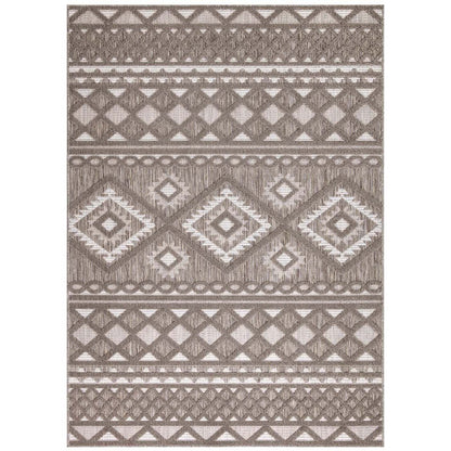 Tapis Intérieur/Extérieur à motif relief vintage Marron