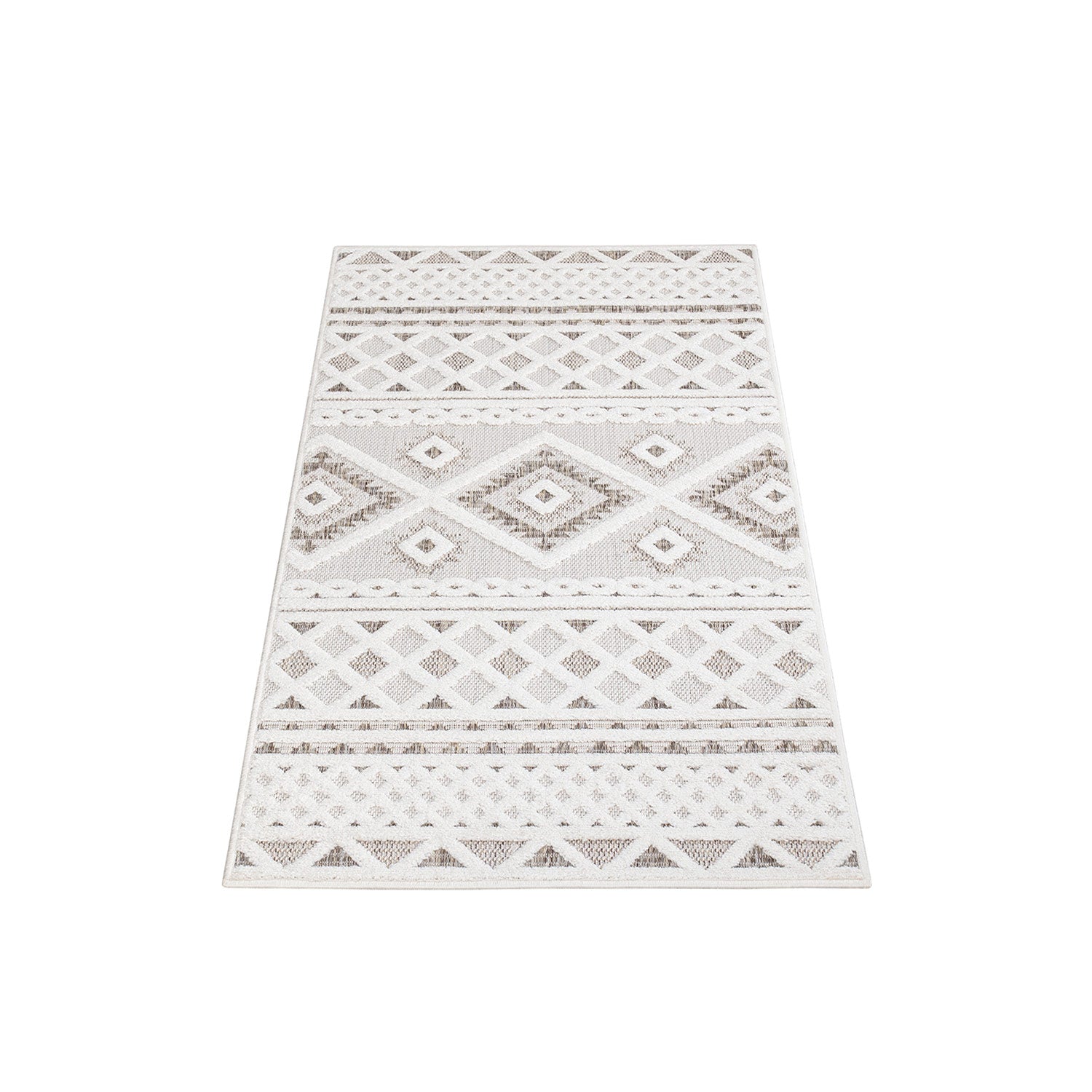 Tapis Intérieur/Extérieur à motif relief vintage Crème – STUDIO DECO