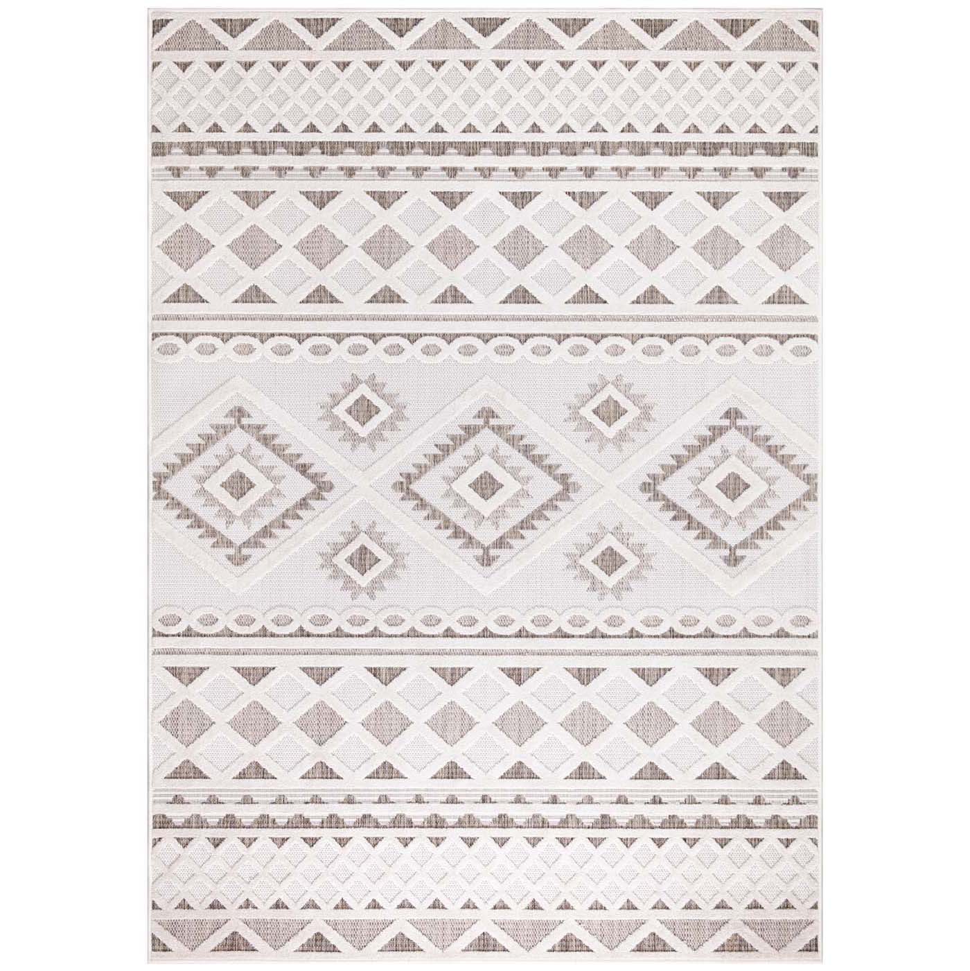 Tapis Intérieur/Extérieur à motif relief vintage Crème – STUDIO DECO