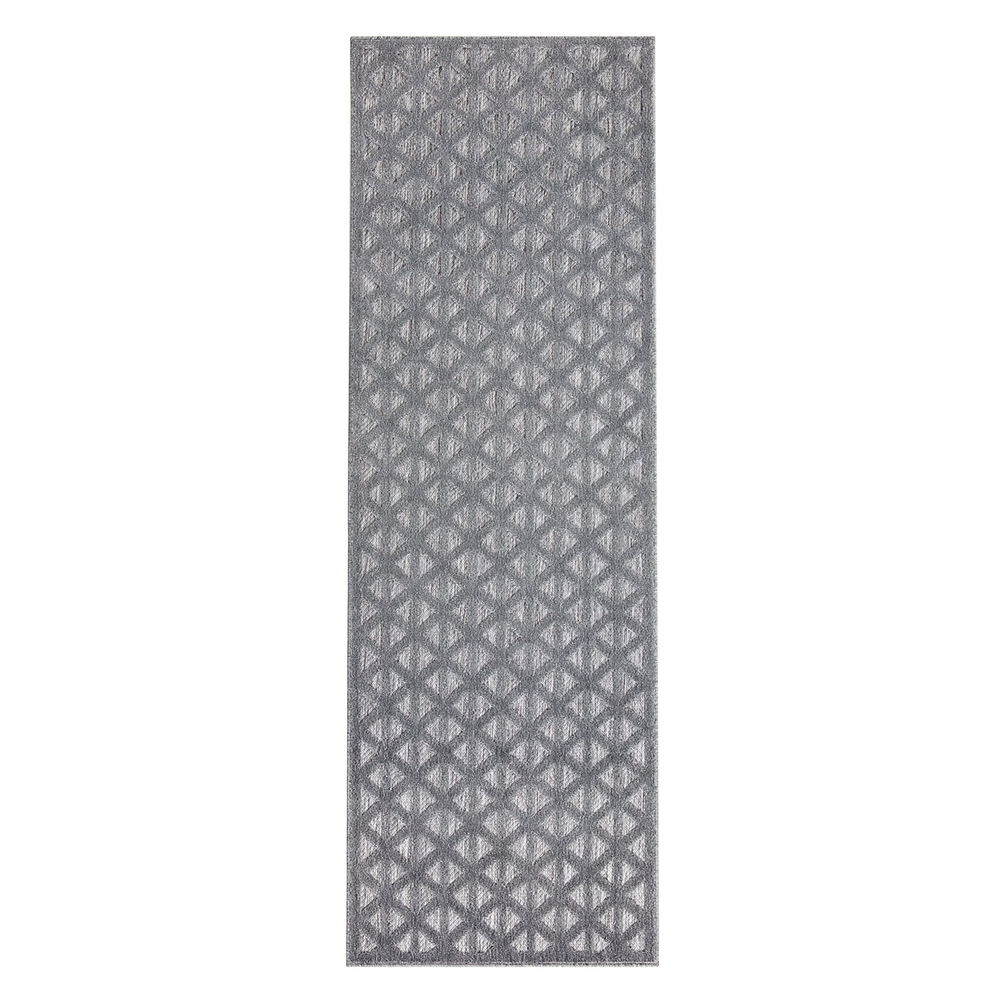 Tapis Intérieur/Extérieur à motif relief 3D Anthracite