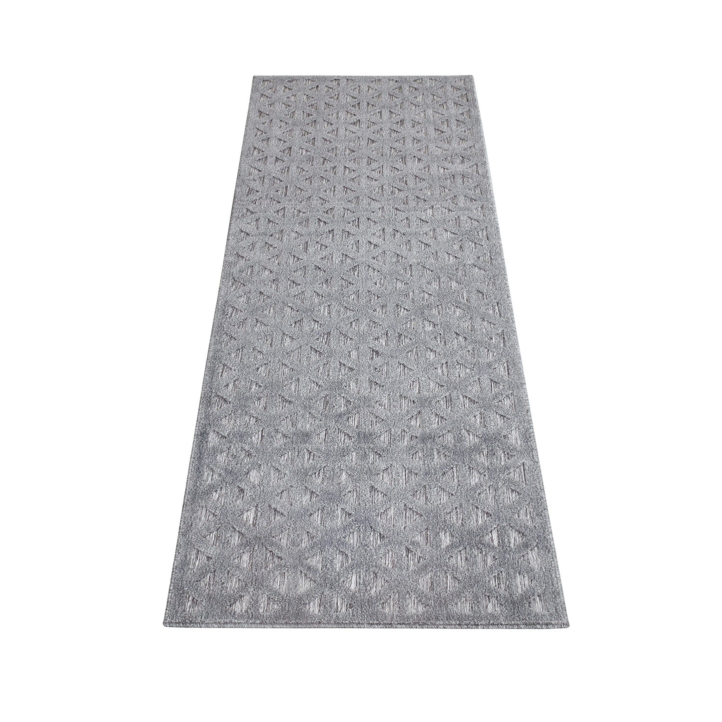 Tapis Intérieur/Extérieur à motif relief 3D Anthracite