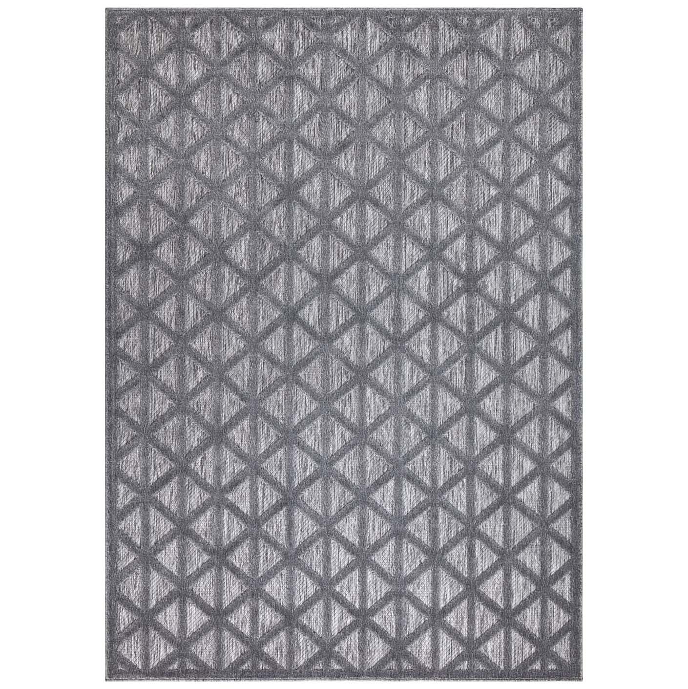 Tapis Intérieur/Extérieur à motif relief 3D Anthracite