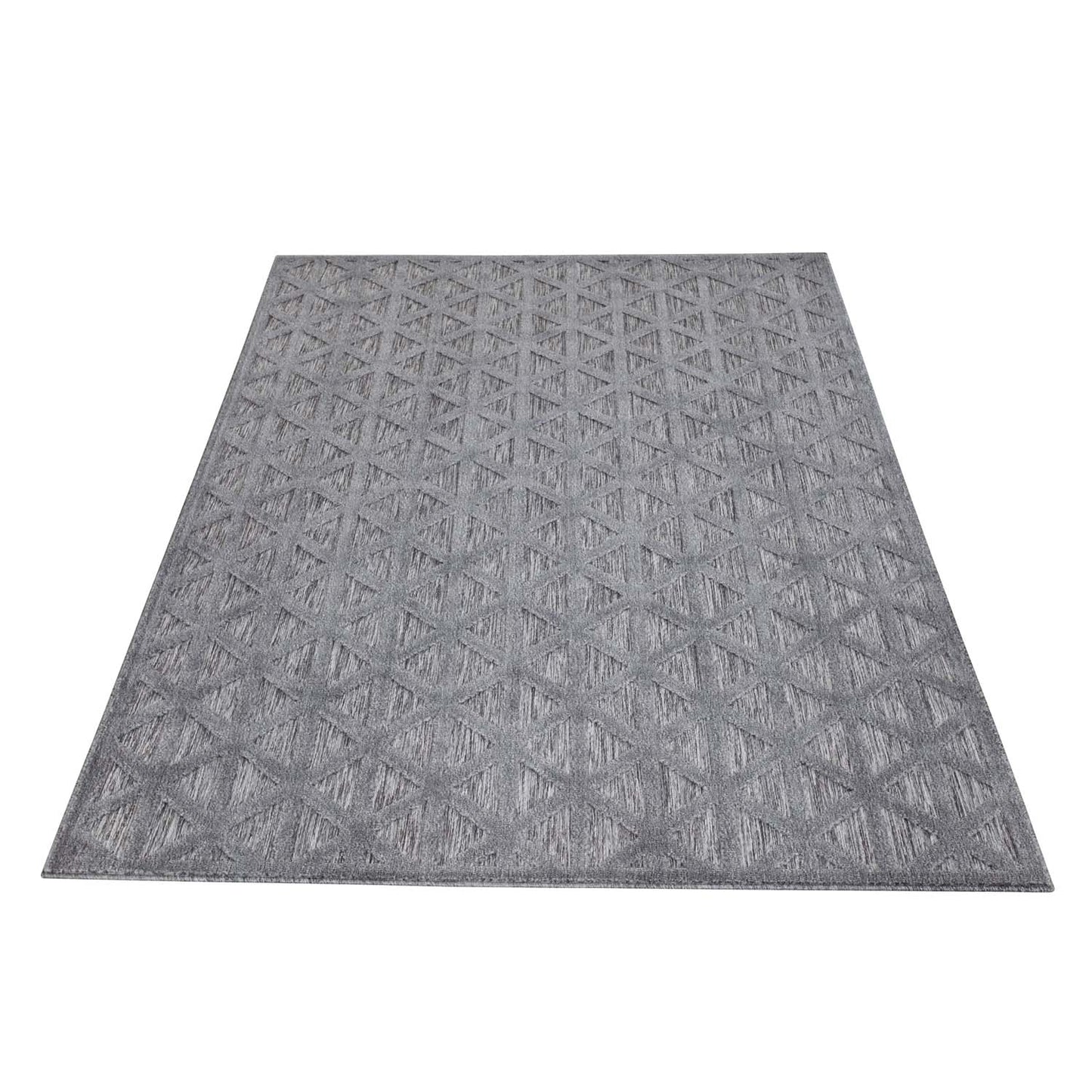 Tapis Intérieur/Extérieur à motif relief 3D Anthracite