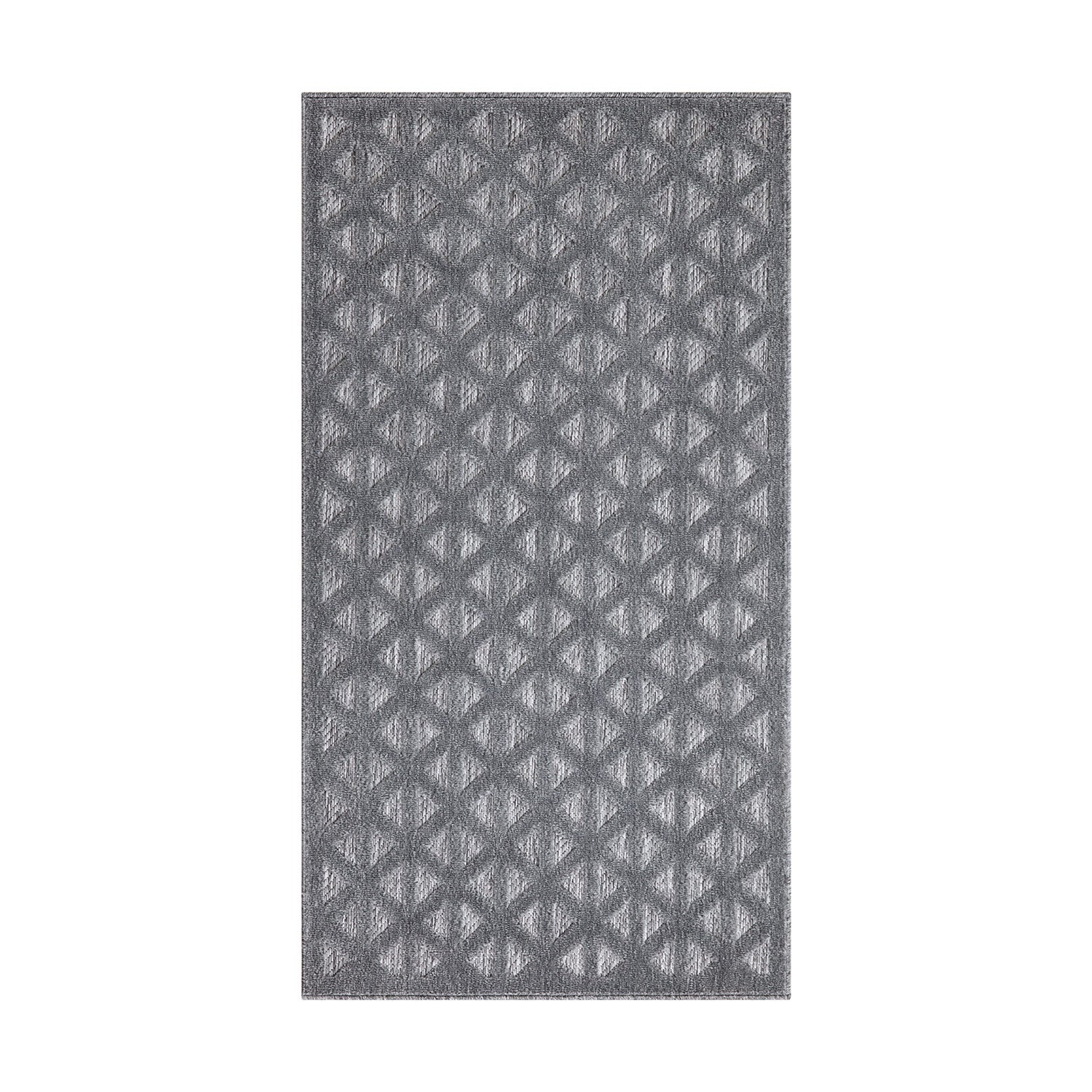 Tapis Intérieur/Extérieur à motif relief 3D Anthracite – STUDIO DECO