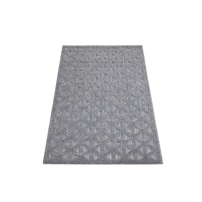 Tapis Intérieur/Extérieur à motif relief 3D Anthracite