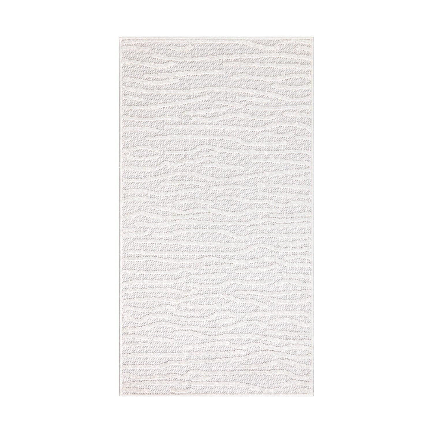 Tapis Intérieur/Extérieur à motif relief Vagues Crème – STUDIO DECO