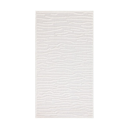 Tapis Intérieur/Extérieur à motif relief Vagues Crème