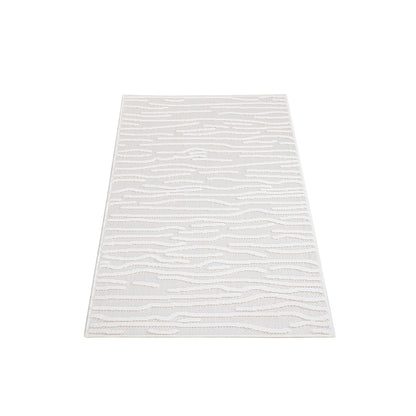 Tapis Intérieur/Extérieur à motif relief Vagues Crème