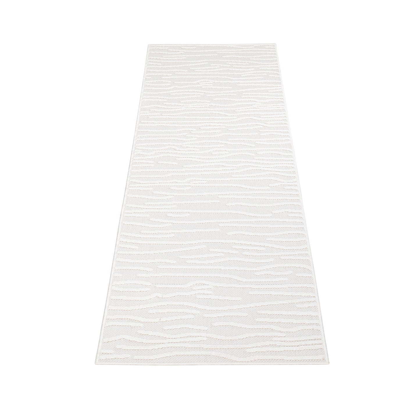 Tapis Intérieur/Extérieur à motif relief Vagues Crème