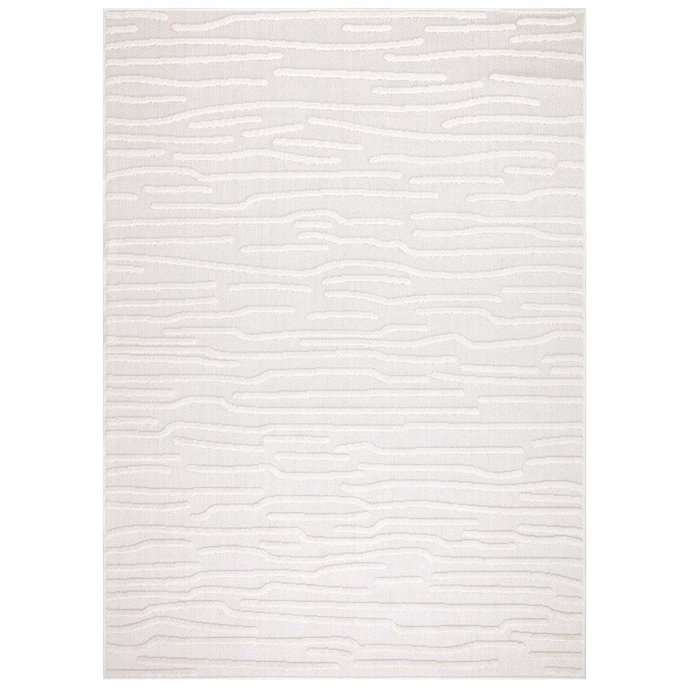Tapis Intérieur/Extérieur à motif relief Vagues Crème – STUDIO DECO