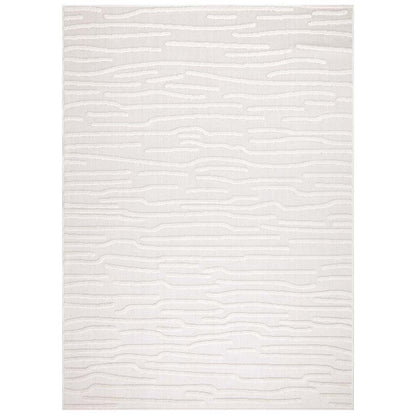 Tapis Intérieur/Extérieur à motif relief Vagues Crème