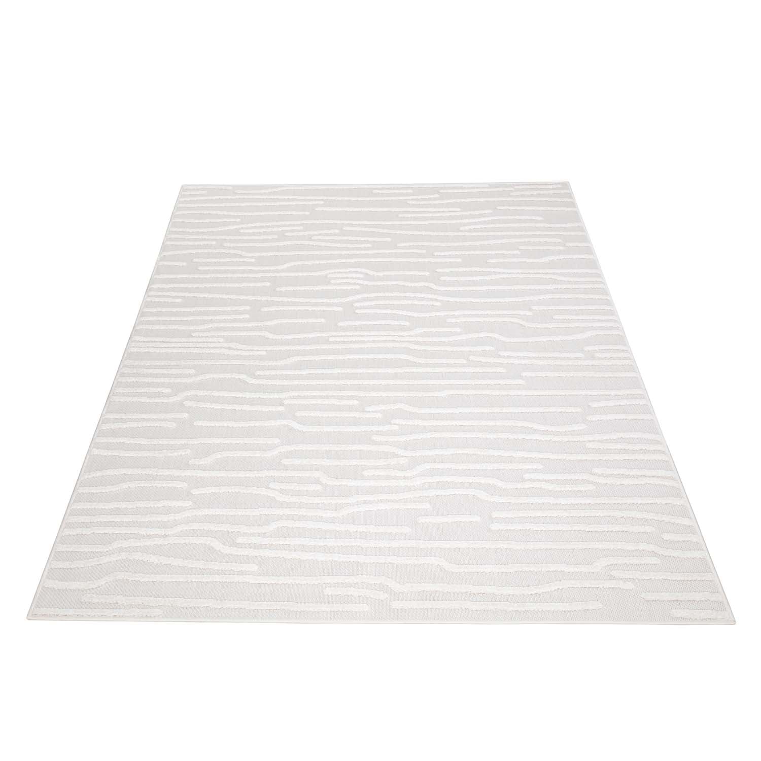 Tapis Intérieur/Extérieur à motif relief Vagues Crème – STUDIO DECO