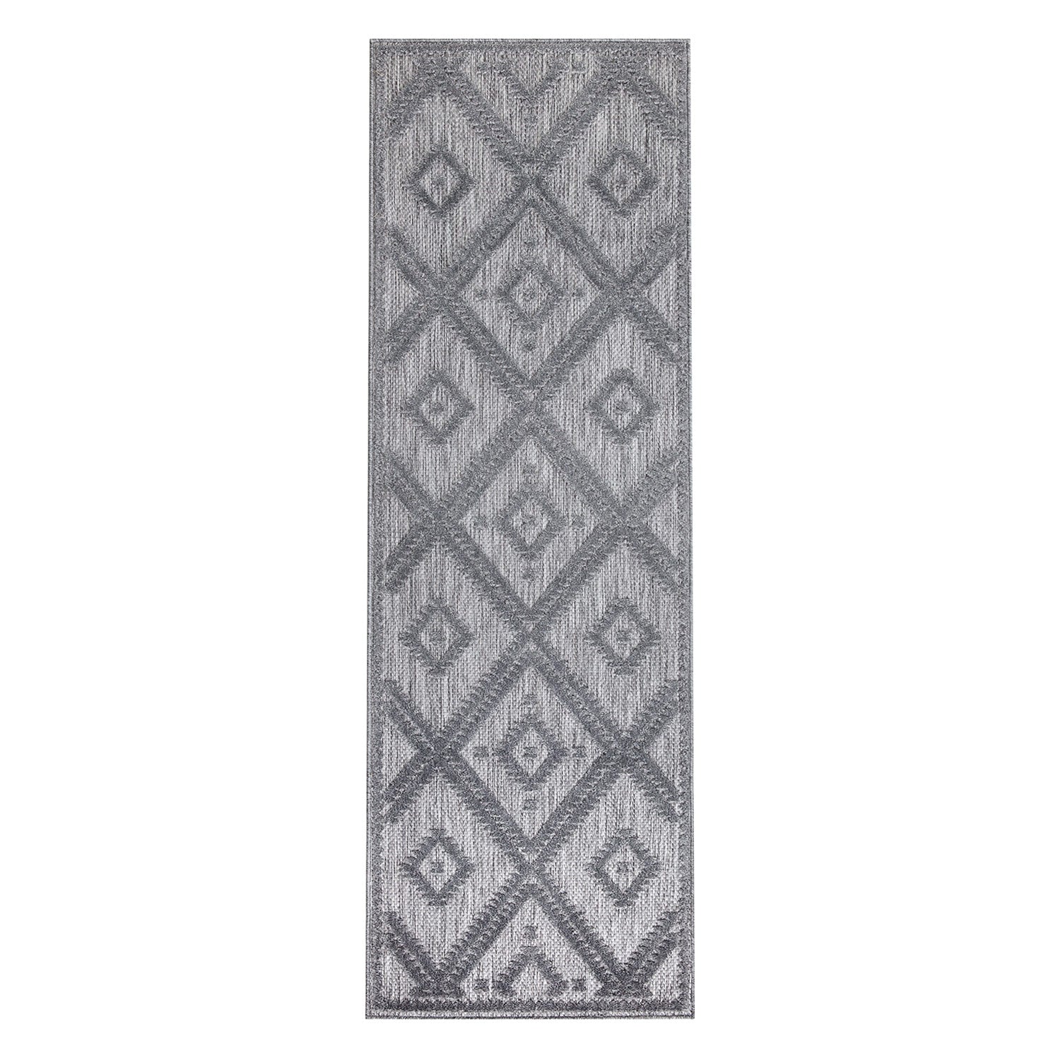 Tapis Intérieur/Extérieur à motif relief Berbère Anthracite – STUDIO DECO