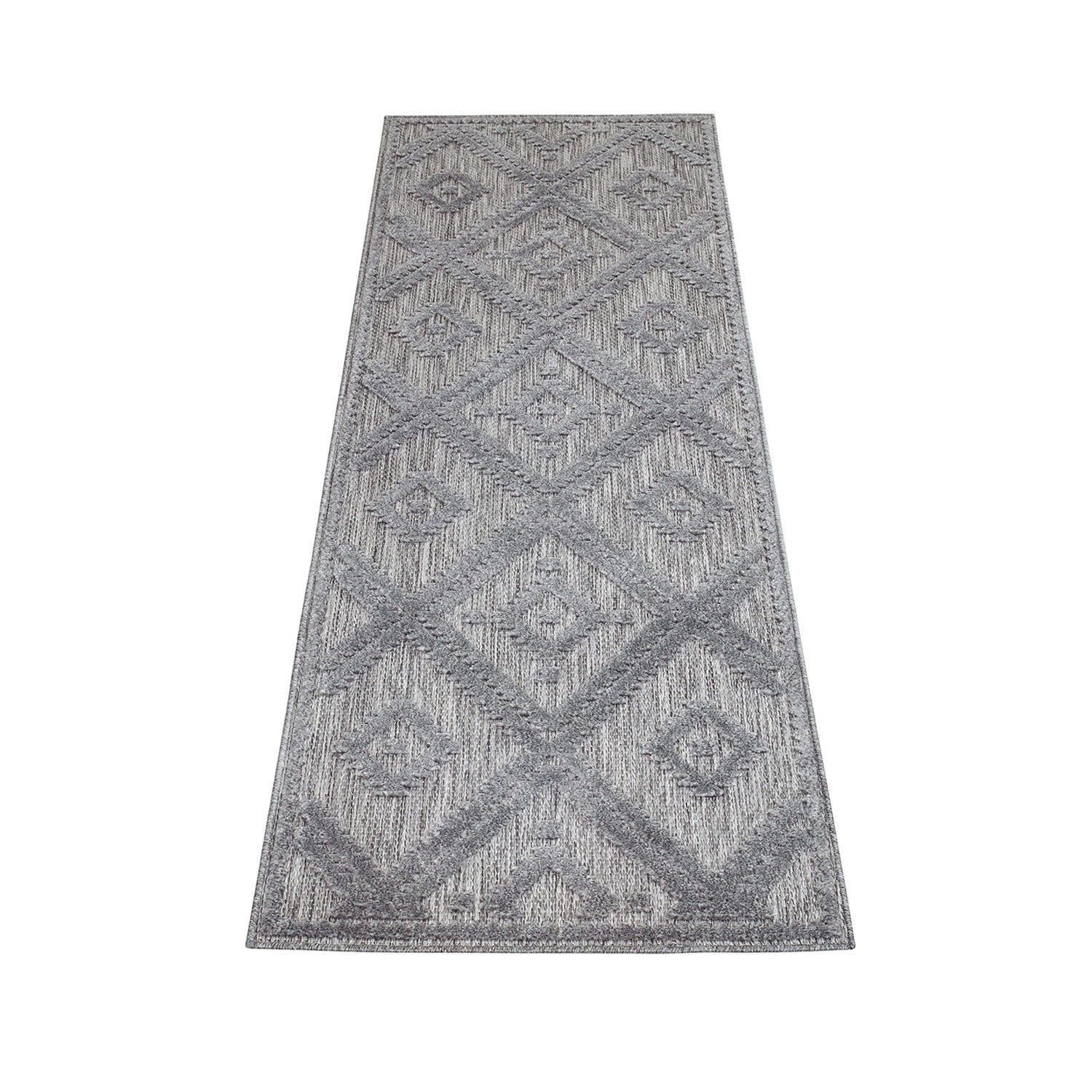 Tapis Intérieur/Extérieur à motif relief Berbère Anthracite – STUDIO DECO