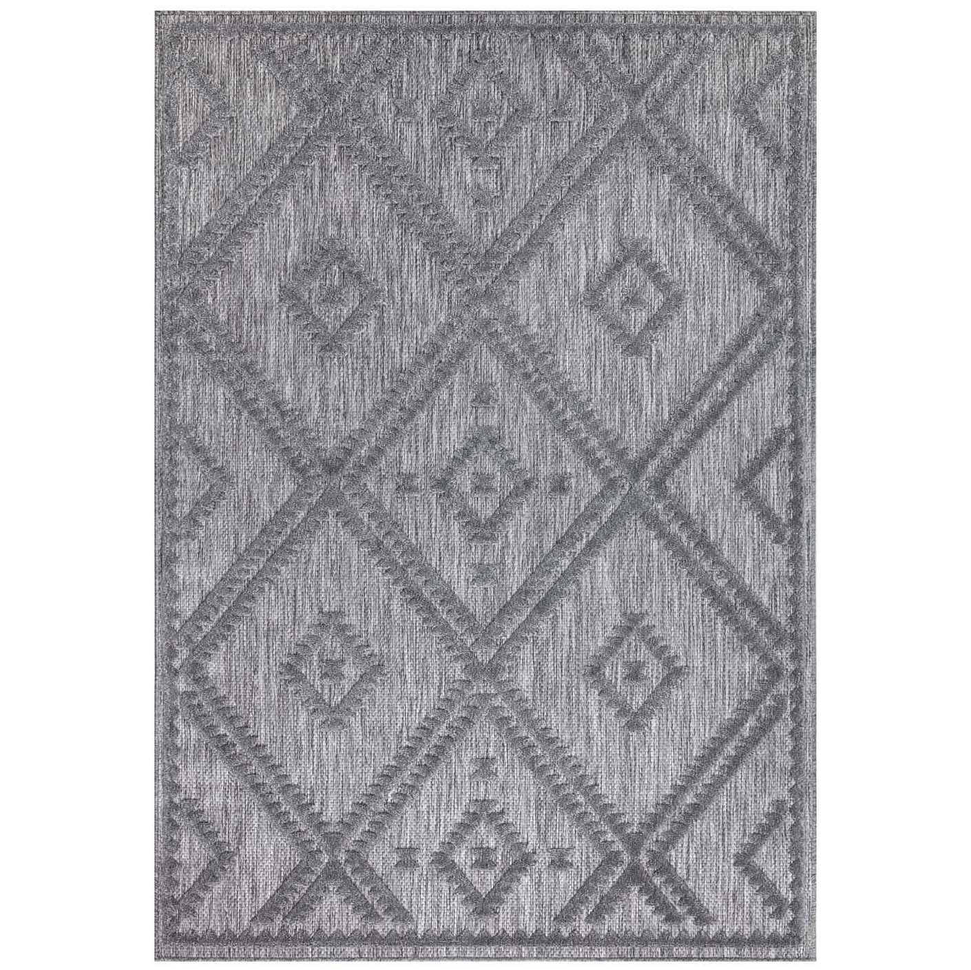 Tapis Intérieur/Extérieur à motif relief Berbère Anthracite – STUDIO DECO