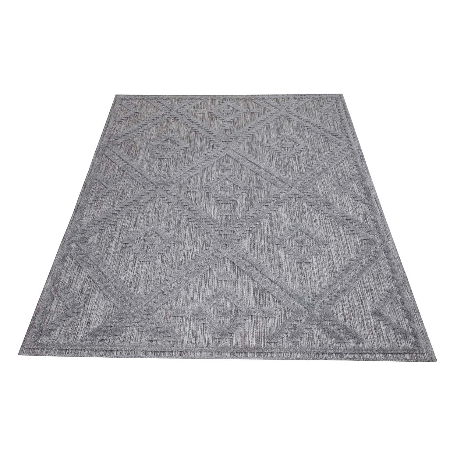 Tapis Intérieur/Extérieur à motif relief Berbère Anthracite – STUDIO DECO