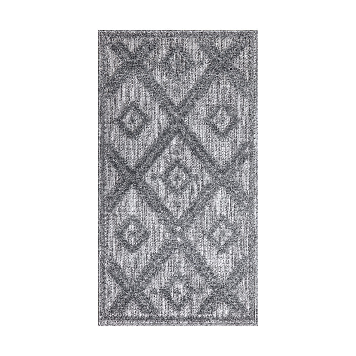 Tapis Intérieur/Extérieur à motif relief Berbère Anthracite – STUDIO DECO