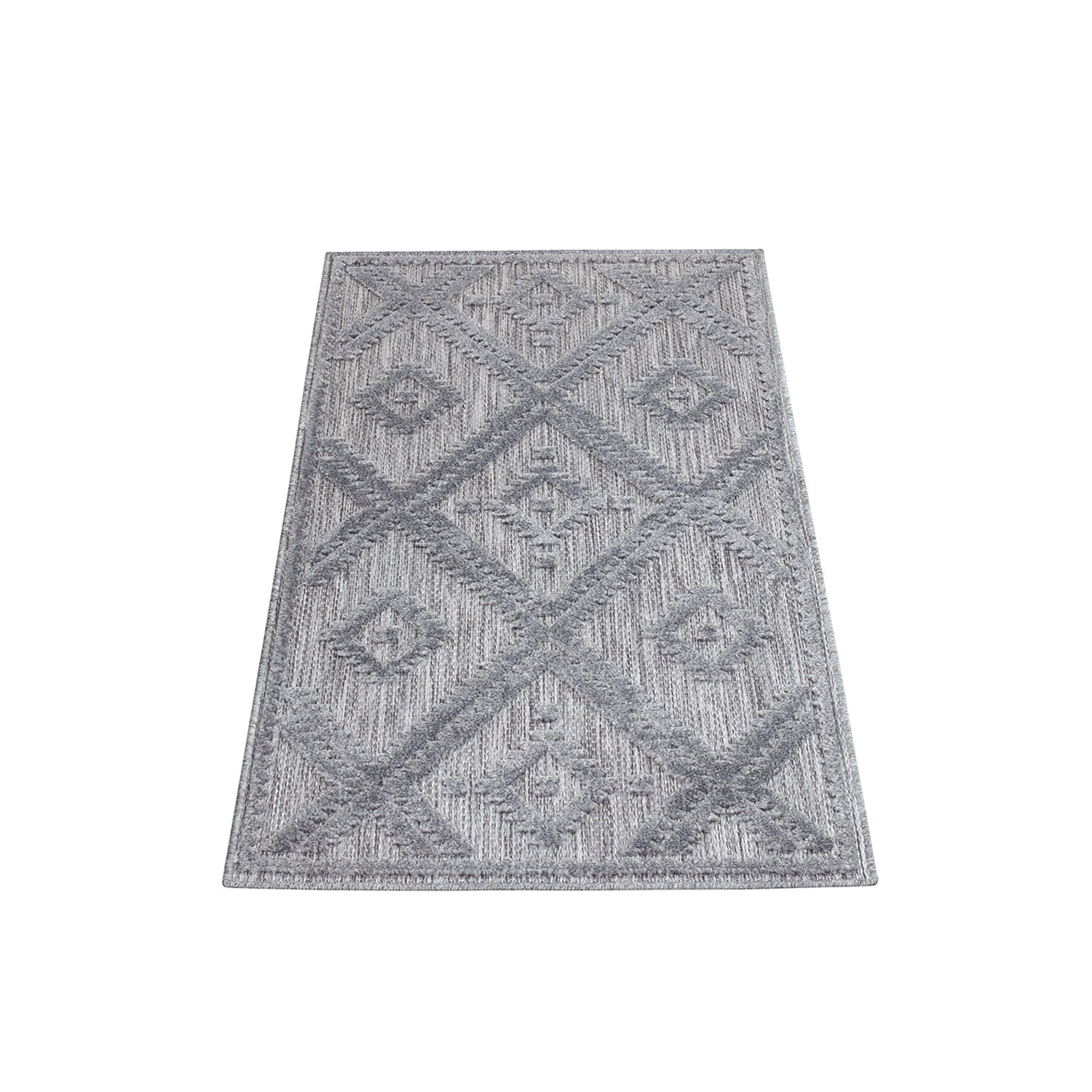 Tapis Intérieur/Extérieur à motif relief Berbère Anthracite – STUDIO DECO