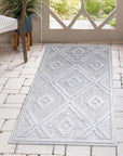 Tapis Intérieur/Extérieur à motif relief Berbère Gris – STUDIO DECO