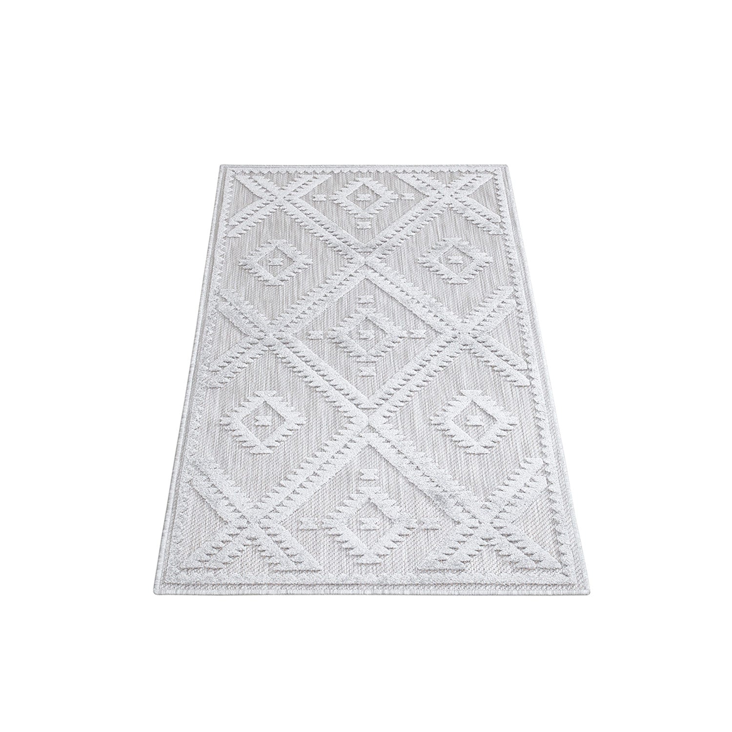 Tapis Intérieur/Extérieur à motif relief Berbère Gris – STUDIO DECO