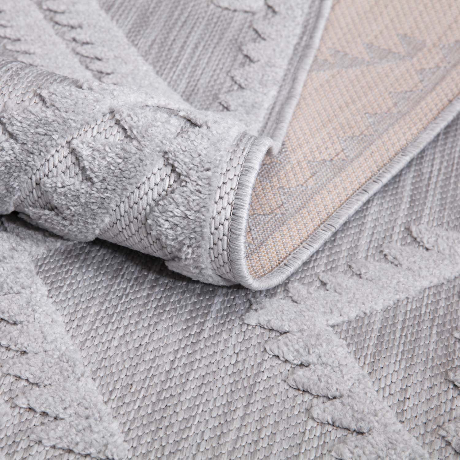 Tapis Intérieur/Extérieur à motif relief Berbère Gris – STUDIO DECO