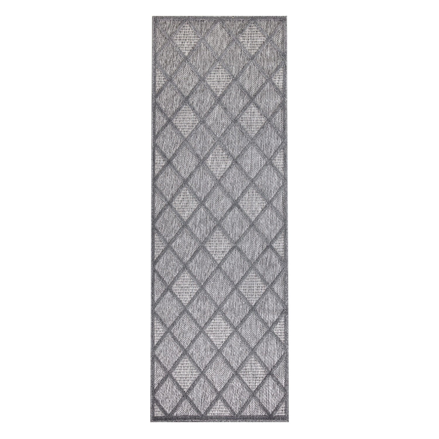 Tapis Intérieur/Extérieur à motif relief Losanges Anthracite – STUDIO DECO
