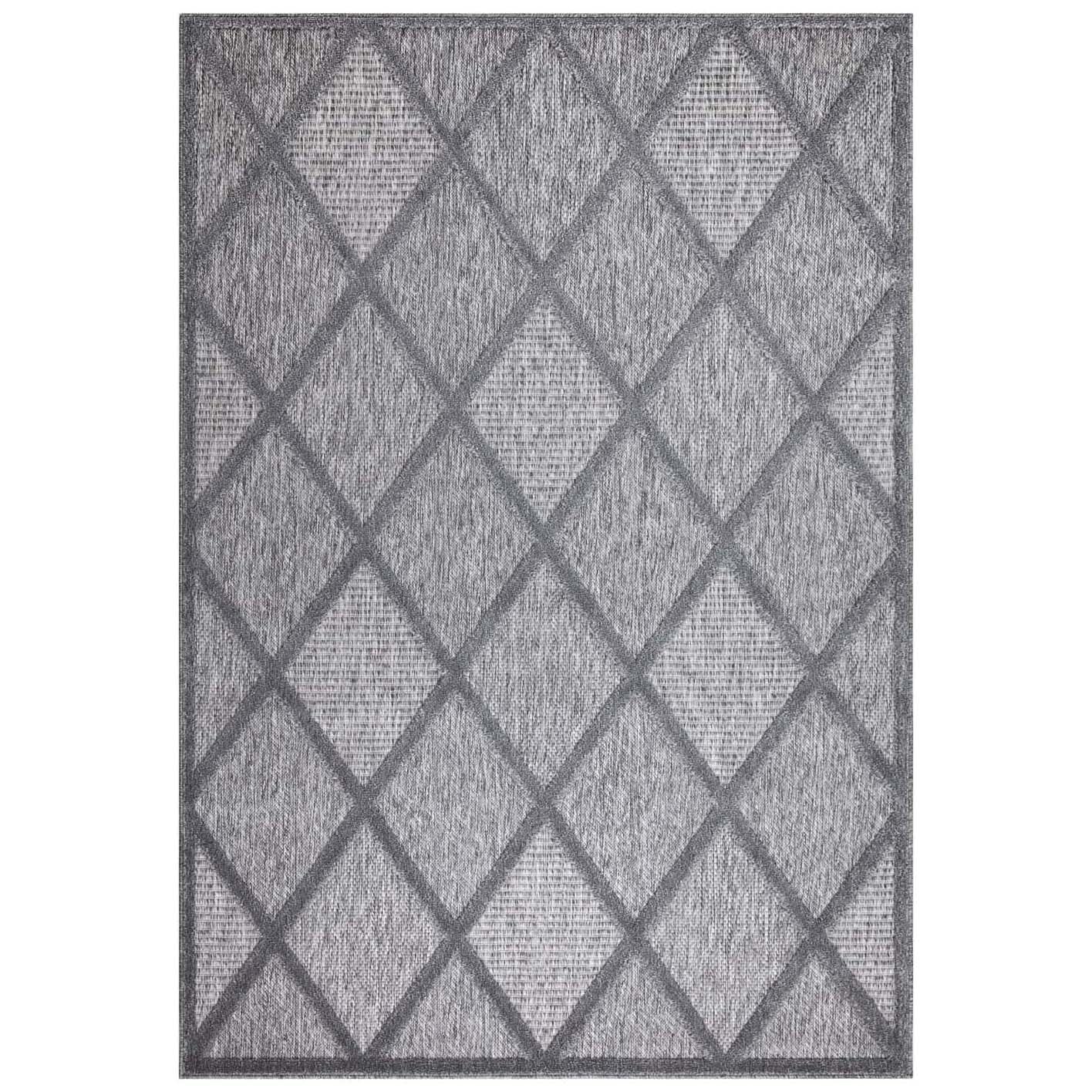Tapis Intérieur/Extérieur à motif relief Losanges Anthracite – STUDIO DECO