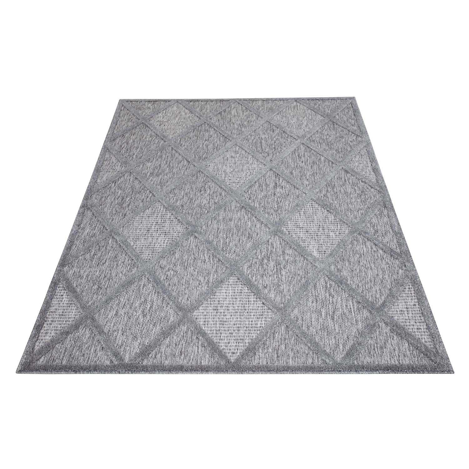 Tapis Intérieur/Extérieur à motif relief Losanges Anthracite – STUDIO DECO